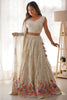 Incredible White Thread Work Georgette Festival Wear Lehenga Choli