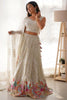 Incredible White Thread Work Georgette Festival Wear Lehenga Choli