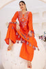 Marvelous Orange Thread Embroidered Rayon Traditional Co-Ord Set