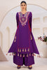 Wonderful Purple Mirror Work Rayon Festival Wear Co-Ord Set