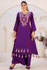 Wonderful Purple Mirror Work Rayon Festival Wear Co-Ord Set