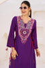 Wonderful Purple Mirror Work Rayon Festival Wear Co-Ord Set