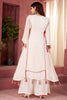 Enchanting White Mirror Work Rayon Traditional Co-ord Set