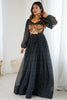 Appealing Black Laheriya Printed Georgette Navratri Wear Gown