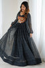Appealing Black Laheriya Printed Georgette Navratri Wear Gown