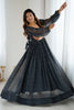 Appealing Black Laheriya Printed Georgette Navratri Wear Gown