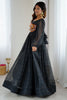 Appealing Black Laheriya Printed Georgette Navratri Wear Gown
