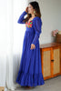 Attractive Blue Digital Printed Georgette Navratri Wear Gown