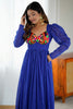 Attractive Blue Digital Printed Georgette Navratri Wear Gown