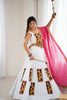 Fabulous White Gamthi Work Rayon Navratri Wear Lehenga Choli