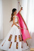Fabulous White Gamthi Work Rayon Navratri Wear Lehenga Choli