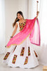 Fabulous White Gamthi Work Rayon Navratri Wear Lehenga Choli