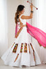 Fabulous White Gamthi Work Rayon Navratri Wear Lehenga Choli