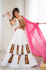 Fabulous White Gamthi Work Rayon Navratri Wear Lehenga Choli
