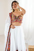 Marvelous White Gamthi Work Rayon Navratri Lehenga Choli With Dupatta