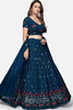Beautiful Teal Blue Embroidered Georgette Wedding Lehenga Choli