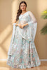 Fabulous Pista-Green Sequins Work Net Designer Lehenga Choli