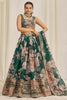 Fantastic Green Sequins Organza Mehendi Wear Lehenga Choli