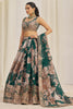 Fantastic Green Sequins Organza Mehendi Wear Lehenga Choli