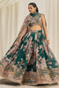 Fantastic Green Sequins Organza Mehendi Wear Lehenga Choli