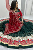 Stunning Bottle Green Thread Work Cotton Navratri Lehenga Choli