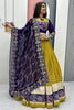 Charming Mustard Yellow Embroidered Cotton Traditional Lehenga Choli
