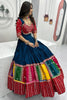 Bewitching Blue Sequins Cotton Navratri Lehenga Choli With Dupatta
