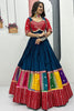 Bewitching Blue Sequins Cotton Navratri Lehenga Choli With Dupatta