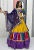 Fascinating Yellow Thread Work Cotton Navratri Lehenga Choli