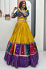 Fascinating Yellow Thread Work Cotton Navratri Lehenga Choli