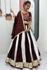Pretty Maroon Gamthi Work Cotton Navratri Lehenga Choli With Dupatta