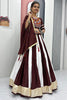 Pretty Maroon Gamthi Work Cotton Navratri Lehenga Choli With Dupatta