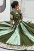 Alluring Green Border Work Cotton Navratri Wear Lehenga Choli