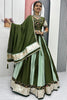 Alluring Green Border Work Cotton Navratri Wear Lehenga Choli