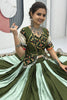 Alluring Green Border Work Cotton Navratri Wear Lehenga Choli