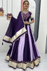 Enchanting Purple Cotton Navratri Special Lehenga Choli With Dupatta