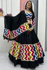 Graceful Black Printed Cotton Navratri Wear Lehenga Choli With Dupatta