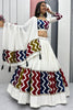 Enchanting White Printed Cotton Navratri Special Lehenga Choli With Dupatta
