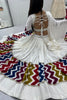 Enchanting White Printed Cotton Navratri Special Lehenga Choli With Dupatta