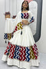 Enchanting White Printed Cotton Navratri Special Lehenga Choli With Dupatta