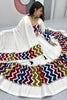 Enchanting White Printed Cotton Navratri Special Lehenga Choli With Dupatta