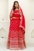 Mesmerizing Red Foil Work Georgette Wedding Lehenga Choli With Dupatta