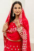 Mesmerizing Red Foil Work Georgette Wedding Lehenga Choli With Dupatta