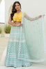 Tantalizing Sky Blue Foil Work Organza Party Wear Lehenga Choli