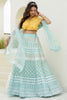Tantalizing Sky Blue Foil Work Organza Party Wear Lehenga Choli
