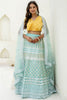 Tantalizing Sky Blue Foil Work Organza Party Wear Lehenga Choli