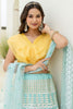 Tantalizing Sky Blue Foil Work Organza Party Wear Lehenga Choli