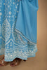 Beautiful Sky-Blue Dori Work Georgette Festival Wear Pant Suit