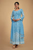 Beautiful Sky-Blue Dori Work Georgette Festival Wear Pant Suit