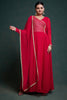 Captivating Red Lace Work Georgette Festival Wear Gown With Dupatta